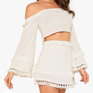 Brand new 2 piece shein white set